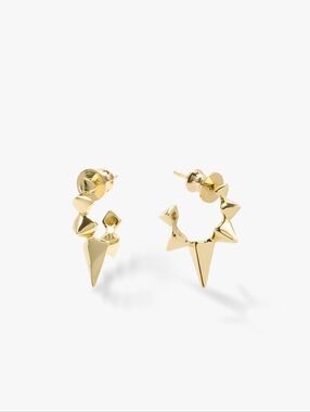 Melinda Maria Gabriella Spiked Hoops Earrings Gold New - FIRM ✨️